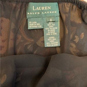 Vintage Lauren Ralph Lauren 100% Silk Floral Skirt Size 8